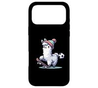 Cute Llama On Skateboard With Soccer Ball Beanie Case for iPhone 17 Pro Max