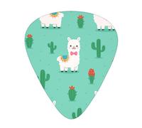 Cute Llama Pattern 12 Pack Guitar Picks With 3 Thicknesses And Storage Box, Abs Plectrums For Electric Bass Guitar Players