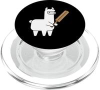 Cute Llama Playing Cricket Funny Animal Sport PopSockets PopGrip for MagSafe