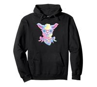 Cute Llama Portrait Animal Lover Graphic Pink Glasses Floral Pullover Hoodie
