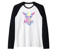 Cute Llama Portrait Animal Lover Graphic Pink Glasses Floral Raglan Baseball Tee