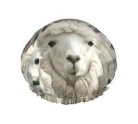 Cute Llama Print Double Layers Shower Cap Bathing Shower Caps Ladies Men Shower Caps Salon Home Use