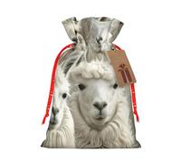 Cute Llama Print Eco-Friendly Gift Drawstring Bag Holiday Present Pouches Party Favors Goodie Bags