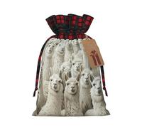Cute Llama Print Gift Drawstring Reusable Pouches For Holiday Birthday Wedding Party Favors Bags