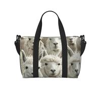 Cute Llama Print Hand Travel Bag,Sports Gym Bag,Overnight Bag,Beach Travel Bag,Weekender Bags For Women Men, Black, One Size, Black, One Size