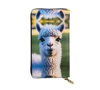 Cute Llama Print Leather Long Clutch Wallet â€“ Fashionable Personalized Wallet, Multiple Card Slots, Gift Ready, Black, One Size