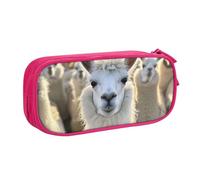 Cute Llama Print Pencil Pouch Storage Cosmetics Art Tools Supplies Students Teachers Versatile Use