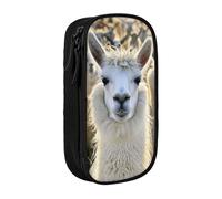 Cute Llama Print Practical Pencil Case Multi-Compartment Office Travel School Art Daily Supplies
