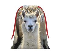 Cute Llama print Super soft velvet drawstring storage bag, fit for Halloween promotion multifunctional bag