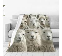 Cute Llama Print Throw Blanket Fall Sofa Blanket Soft Warm Flannel Blankets Bedroom Decor Bed Couch Chair