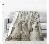 Cute Llama Print Throw Blanket Fall Sofa Blanket Soft Warm Flannel Blankets Bedroom Decor Bed Couch Chair