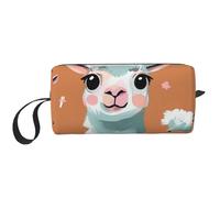 Cute Llama Printed Makeup Bag with Handle, Lightweight Portable Cosmetic Organiser for Travel, Gym & Daily Use – Gift for Women Girls