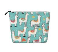Cute Llama Single Layer Linen Like Makeup Bag, Lightweight and Cute, Easy to Use
