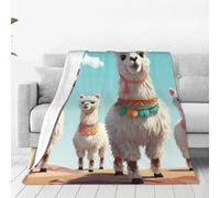 Cute Llama Throw Blanket for Couch Lightweight Soft Flannel Blankets Luxury Warm Fleece Bed Blanket for All Seasons Plush Throw Gift for Women Men 40"x30"