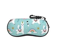 Cute Llama Ultra Light glasses case, Porteble Travel Slip in Eyeglasses Bag Sunglasses Pouch Holder with Belt Clip