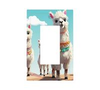Cute Llama Wall Plates Decorative Light Switch Cover 1 Gang Outlet Covers Standard Size 5" x 3" Plug Covers Electrical Switchplate Home Decor for Bedroom Kitchen