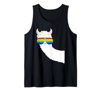Cute Llama Wearing Rainbow Sunglasses! Funny Alpaca Tank Top