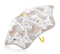 Cute Llama White Umbrella for Kids Wind and Rain Protection Umbrella with Reflective Strip Children's School & Travel Umbrella with Pinch-Proof Closure for Toddler Girls and Boys