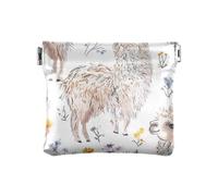 Cute Llama White Women's Small Leather Coin Purse Portable Travel Accessories for Women, Cute Llama White, 4.33"(L) x 3.74"(W) x 0.39"(H), Classic