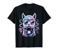 Cute Llama with Sunglasses Animal Art Graphic Funny Alpaca T-Shirt