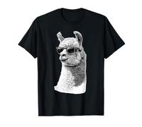 Cute Llama with Sunglasses Animal Art Graphic Funny Alpaca T-Shirt