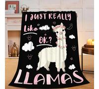 Cute Llamas Blanket, Soft Plush Fleece Animal Throw Blanket - Cozy Warm Stuffed Blankets Bedding Llamas Gifts for Women Girls Kids Adults 40"X50"