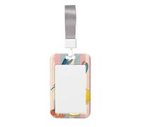 Cute Lobster Lemon Slices Sliding Id Badge Holder Hard Plastic Work Card Case Name Tag Protector for Nurses Office