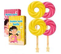 Cute Lollipop Bath Bomb, Inside Gift Surprise Fizzy Scented with Toys, Colorful Bubble Baths Ball for Fun Baths Time for Kids, Gentle Skin-Friendly Fun Bath Time Gift for Family, Friends (4pcs)
