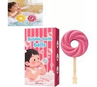 Cute Lollipop Bath Bomb,Lollipop Bath Bombs with Toys Inside,Colorful Bubble Baths Ball for Fun Baths Time (Pink)