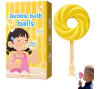 Cute Lollipop Bath Bombs, Bubble Blowing Fizzy Bath Ball with Bubble Wand,Colorful Bubble Bath Ball for Fun Bath Time,Gentle on Sensitive Skin,Rainbow Bath Balls Gift Set for Girls Boys (Pink)