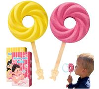 Cute Lollipop Bath Bombs, Bubble Blowing Fizzy Bath Ball with Bubble Wand,Colorful Bubble Bath Ball for Fun Bath Time,Gentle on Sensitive Skin,Rainbow Bath Balls Gift Set for Girls Boys (Mix-2Pcs)