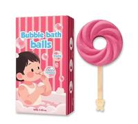 Cute Lollipop Bath Bombs, Colorful Lollipop Bath Bombs for Fun Bath Time, Gentle & Skin-Friendly, Fun Birthday Gift for Boys & Girls (Red)