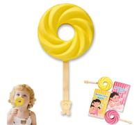 Cute Lollipop Bath Bombs, Lollipop Bath Bombs, Colorful Bubble Baths Ball, Handmade Natural Bubble Spa Bath Ball, Rainbow Bath Balls Gift Set, Bubble and Floating Fizzies Spa Kit for Kids (Yellow)