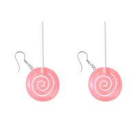 Cute Lollipop Colorful Acrylic Statement Lightweight Hook Dangle Drop Earrings for Women Lovely Sweet Cartoon Candy Sugar Charm Hanging Dangling Fashion Jewelry Halloween Party, L, Metal, No Gemstone