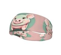 Cute Long Ear Pig Headband Hair Sweat Headband Head Wrap Hair Non-Slip Stretchable Washable Makeup Headband