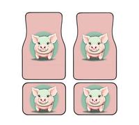 Cute long ear Pig Print Vehicle Accessories Foot Mat Set 4 Pieces Floor Mats Protection Vans Sedans Trucks