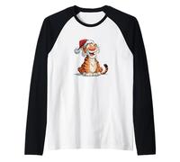 Cute Looking Santa Claus Costume for Christmas Raglan Baseball Tee