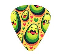Cute-Love-Avocado 12 Pack Guitar Picks With 3 Thicknesses And Storage Box, Abs Plectrums For Electric Bass Guitar Players