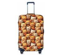 Cute Love Bear Print Travel Luggage Covers, Washable Suitcase Covers Protector for Luggage 18-32 Inch High Elasticity, Black, Small