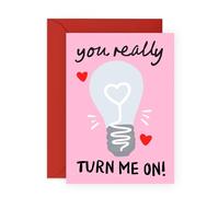 Cute Love Card - You Turn Me On Bulb - Gifts for Him, Her, Wife, Husband, Fiance, Girlfriend, Boyfriend, Babe, Darling, Couples - For Anniversary or Valentines Day - Comes with Stickers