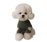 Cute 'Love' Dog Clothes, Warm Fleece Base Layer Shirt for Yorkshire Terrier Cat, Cuddly Winter Puppy Clothing with Teddy Design(Dark Blue,S)