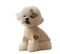 Cute 'Love' Dog Clothes, Warm Fleece Base Layer Shirt for Yorkshire Terrier Cat, Cuddly Winter Puppy Clothing with Teddy Design(White,M)