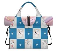 Cute Love Hamster Sports Duffle Bag with Shoe Compartment Weekend Overnight Bags Tote Cabin Luggage Bag for Gym Yoga Travel