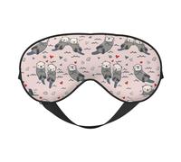 Cute Lovely Otters in The Sea Eye Mask Sleep Mask Cover for Sleeping with Adjustable Strap Blackout Eye Blinder Pads for Travel