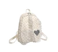 Cute Lovely Polka Dot Lace Bunny Ear Backpack for Women Girl Birthday Gift | Black Nylon, S 18 x 21 x 8 cm (7.09 x 8.27 x 3.15 in), Daily Use, Outdoor, Travel, 1 Piece