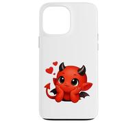 Cute Lovestruck Baby Devil with Floating Hearts Shapes Mania Case for iPhone 13 Pro Max