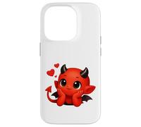 Cute Lovestruck Baby Devil with Floating Hearts Shapes Mania Case for iPhone 14 Pro
