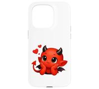 Cute Lovestruck Baby Devil with Floating Hearts Shapes Mania Case for iPhone 15 Pro
