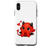 Cute Lovestruck Baby Devil with Floating Hearts Shapes Mania Case for iPhone XS Max