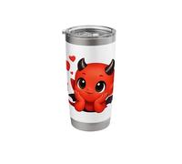 Cute Lovestruck Baby Devil with Floating Hearts Shapes Mania Stainless Steel Insulated Tumbler